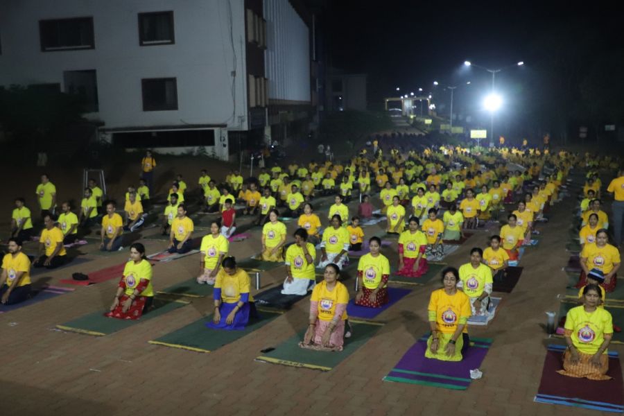 700 people perform 108 Surya Namaskar mass in Puttur