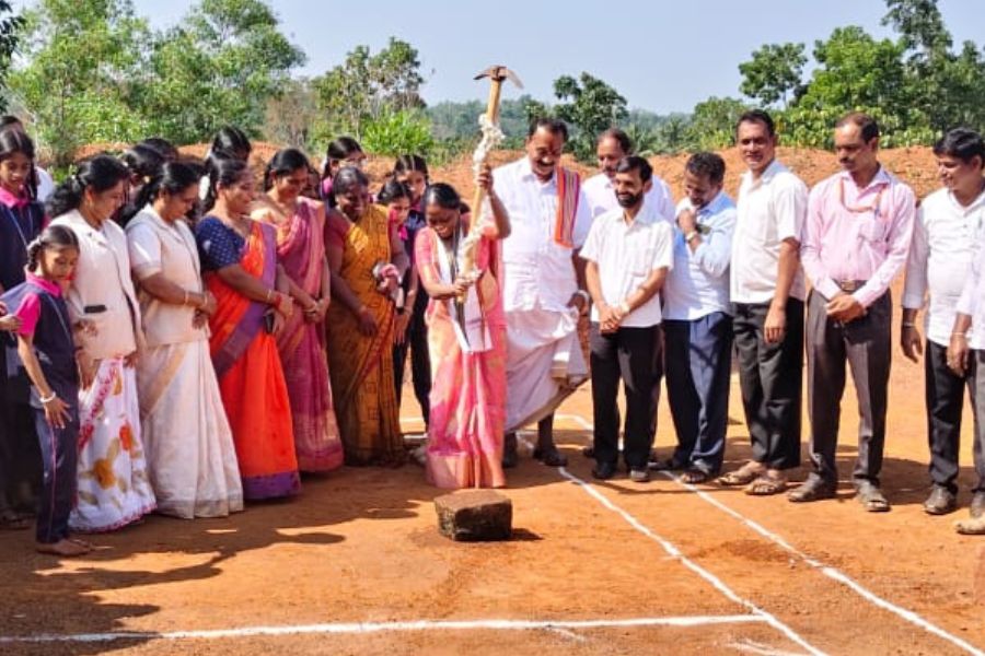 Hi-tech toilet to be constructed in Kudmaru school Bhoomi Puja performed by Sullia MLA Bhagirathi Murulya