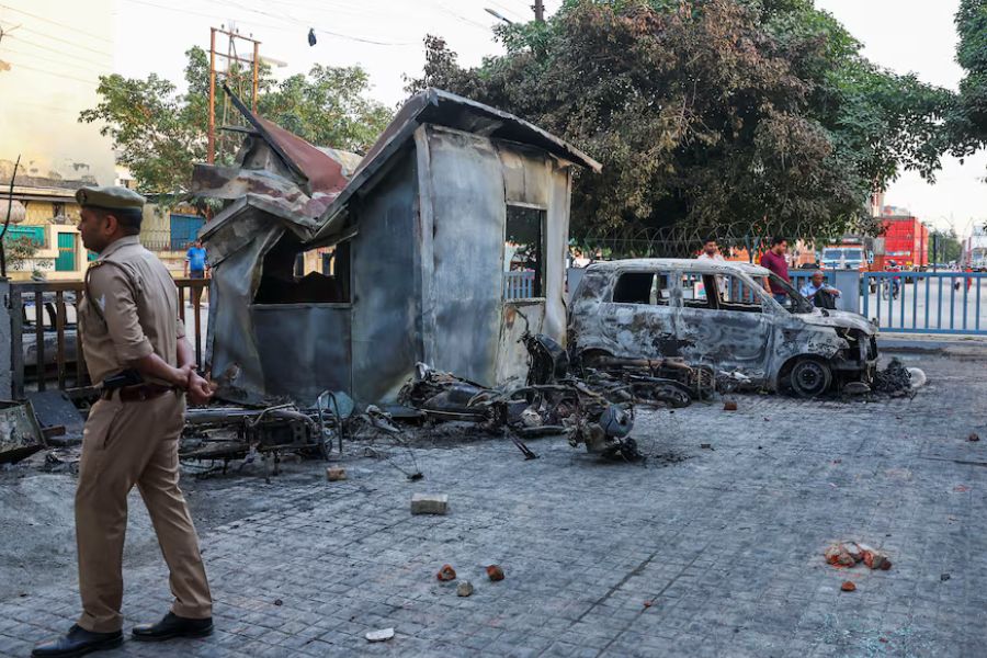 Uttar Pradesh Noida Protest Pakistan Link
